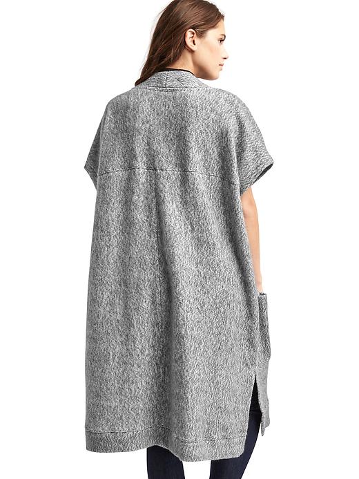 2 of 8 showing, with the color heather grey of product Fleece open-front duster cardigan