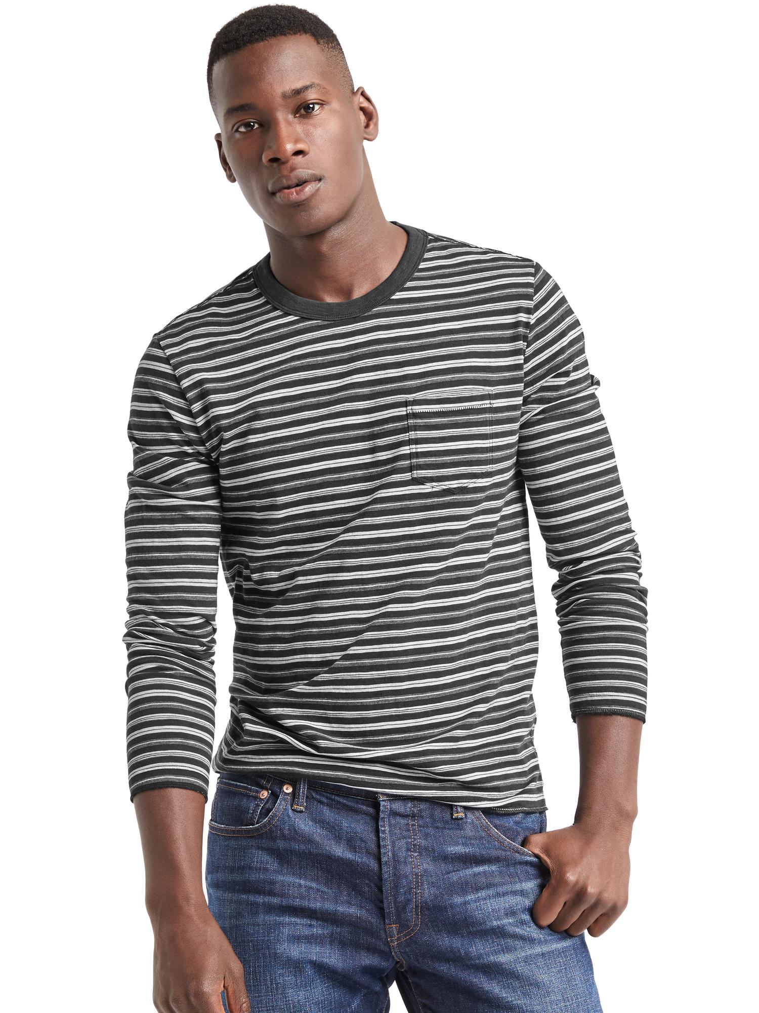 Slub jersey stripe long sleeve tee | Gap