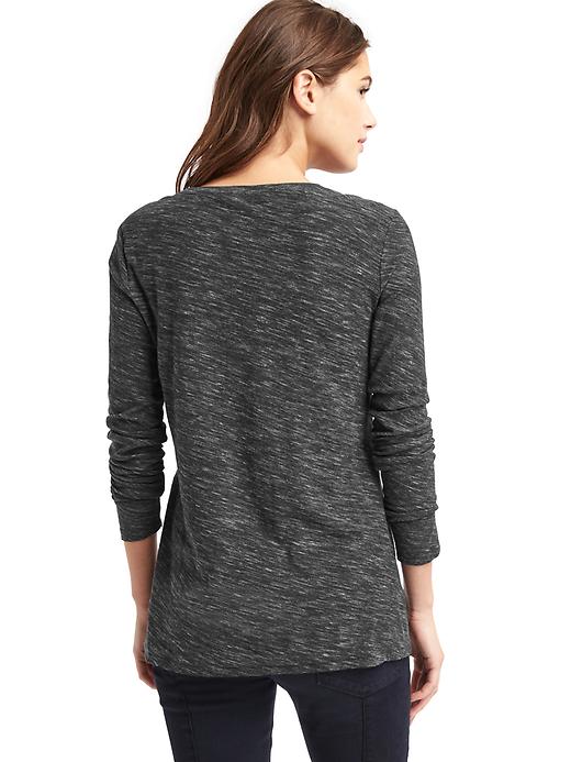 2 of 8 showing, with the color charcoal of product Amour studded graphic long sleeve tee