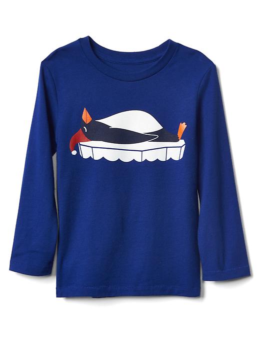 1 of 8 showing, with the color bodega bay of product Graphic long sleeve crew tee