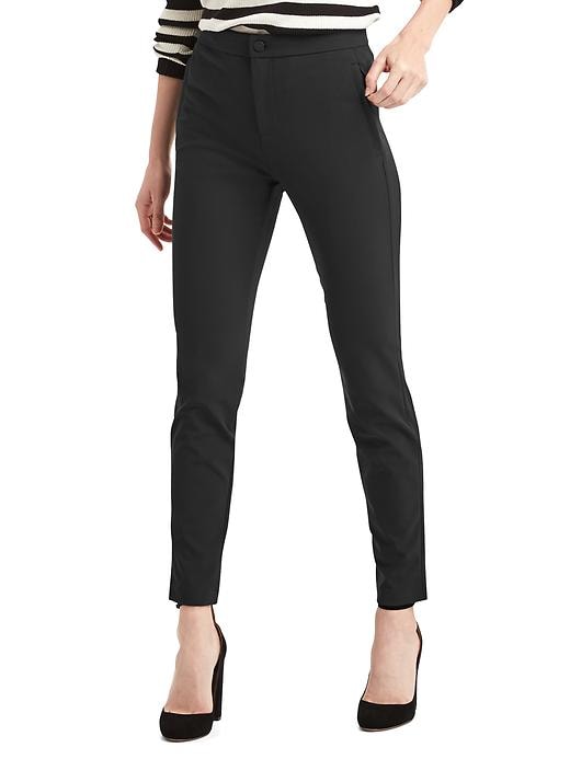 1 of 8 showing, with the color true black of product Bi-stretch skinny high rise ankle pants