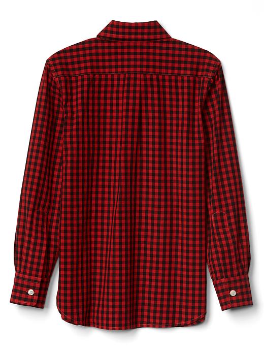 2 of 8 showing, with the color pure red of product Gingham poplin shirt