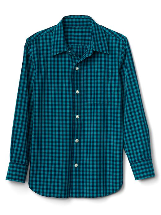 1 of 8 showing, with the color river teal of product Gingham poplin shirt