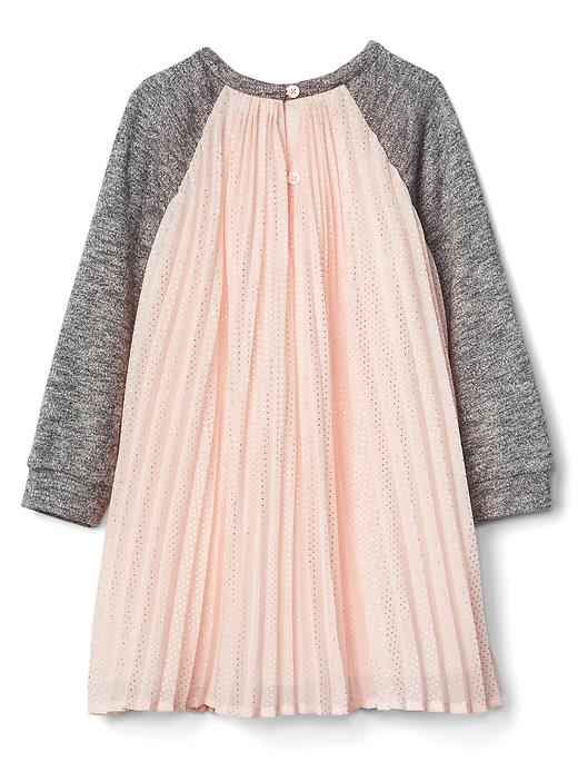 2 of 8 showing, with the color light pink of product Pleated chiffon raglan dress
