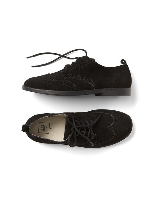 1 of 8 showing, with the color true black of product Kids Suede Oxfords