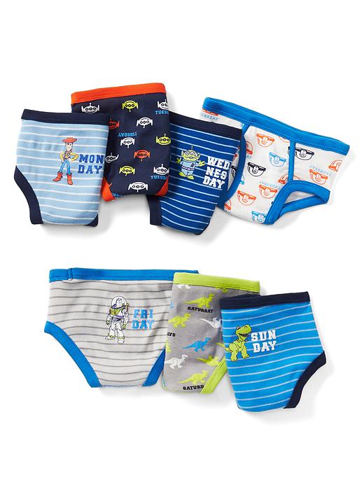 1 of 8 showing, with the color multi of product babyGap &#124 Disney Baby Toy Story days-of-the-week briefs (7-pack)