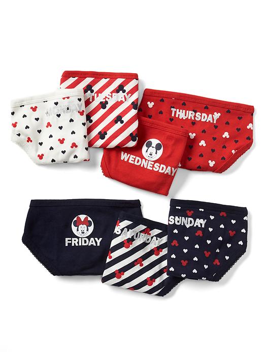 1 of 8 showing, with the color multi of product babyGap &#124 Disney Baby Mickey Mouse and Minnie Mouse days-of-the-week bikini briefs (7-pack)