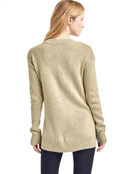Image number 2 showing, Lace-up long sleeve sweater
