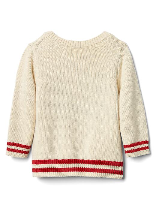 2 of 8 showing, with the color french vanilla of product Heartbreaker intarsia crew sweater