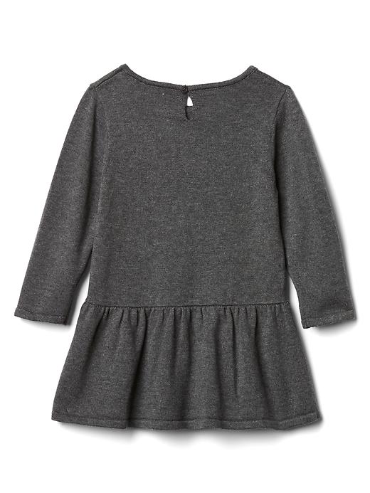2 of 8 showing, with the color heather grey of product Bow Intarsia Drop-Waist Dress