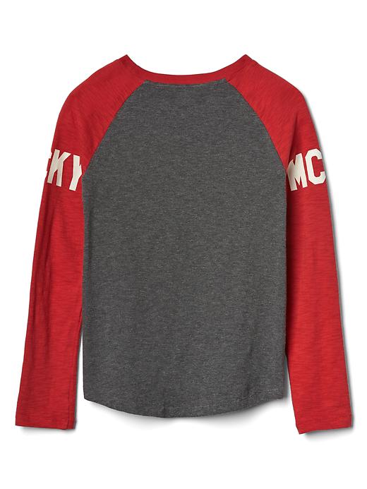 2 of 8 showing, with the color heather grey of product GapKids &#124 Disney Mickey Mouse graphic baseball tee