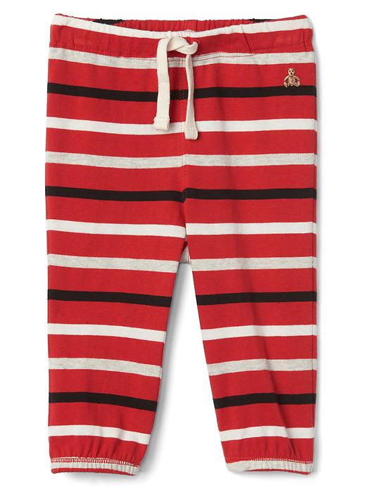 1 of 8 showing, with the color modern red of product Striped jersey pants