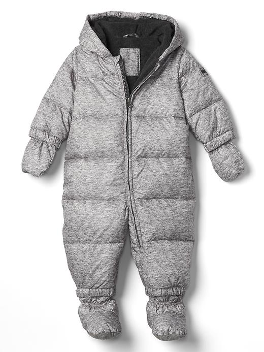 1 of 8 showing, with the color light grey heather of product Warmest down snowsuit