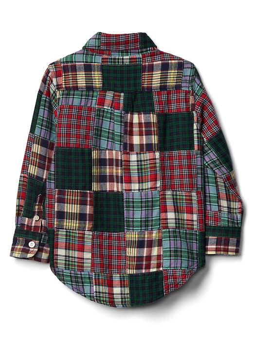 2 of 8 showing, with the color multi of product Patchwork button-down twill shirt
