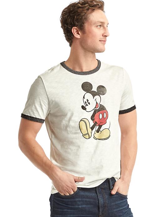 1 of 8 showing, with the color new off white of product Gap &#124 Disney Mickey Mouse short sleeve tee