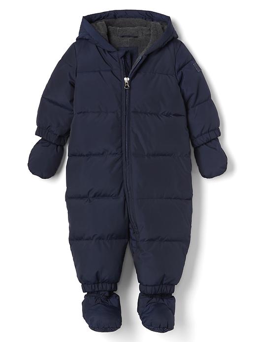 1 of 8 showing, with the color dark night of product Warmest down snowsuit