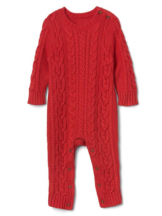 1 of 8 showing, with the color modern red of product Cable knit sweater one-piece