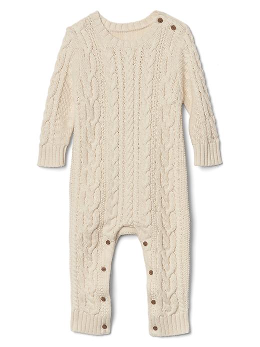 1 of 8 showing, with the color french vanilla of product Cable knit sweater one-piece