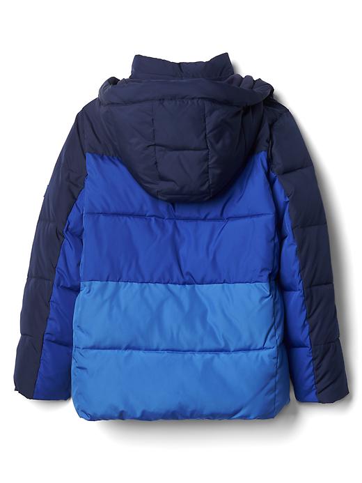 2 of 8 showing, with the color elysian blue of product ColdControl Max colorblock puffer jacket
