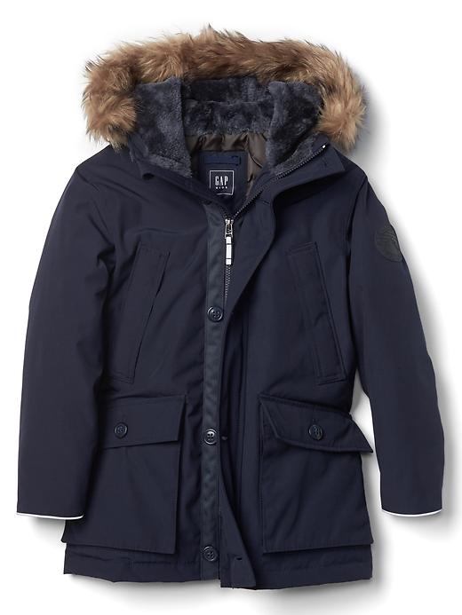 1 of 8 showing, with the color true indigo of product Down parka