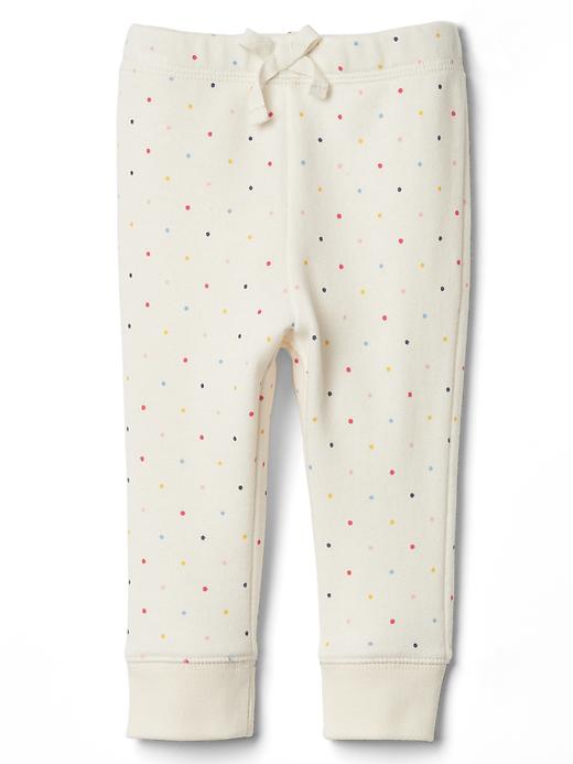 1 of 8 showing, with the color ivory frost of product Rainbow dot bow pants