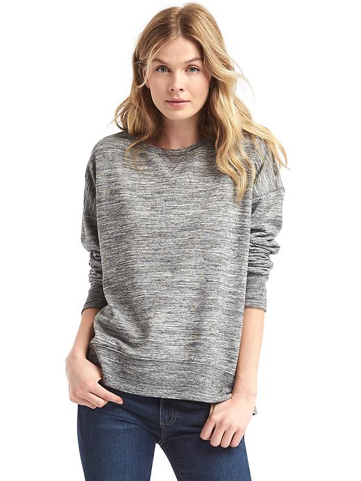 1 of 8 showing, with the color space dye grey marl of product Slouchy pullover sweatshirt