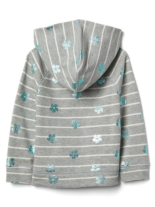 2 of 8 showing, with the color light grey stripe of product Logo floral zip hoodie