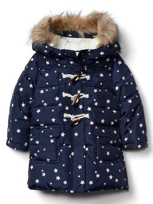 1 of 8 showing, with the color star of product Fur-trim duffle jacket