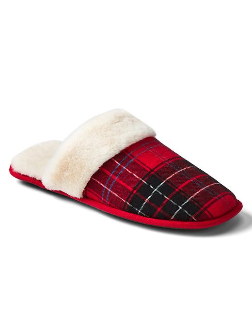 1 of 8 showing, with the color pure red of product Gap + Pendleton cozy slippers
