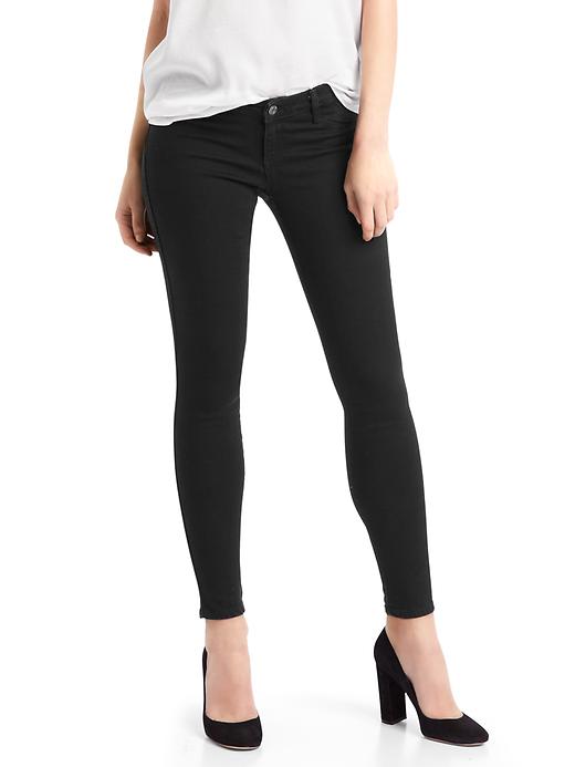 1 of 8 showing, with the color solid black of product Maternity inset panel easy jeggings
