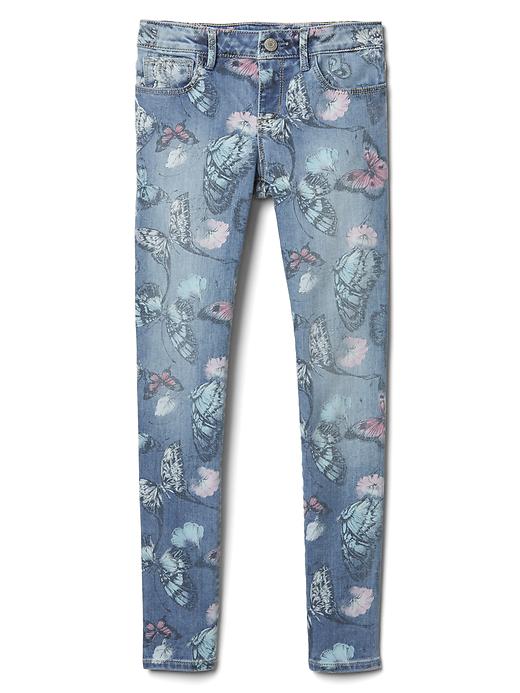 2 of 8 showing, with the color denim of product High stretch butterfly super skinny jeans