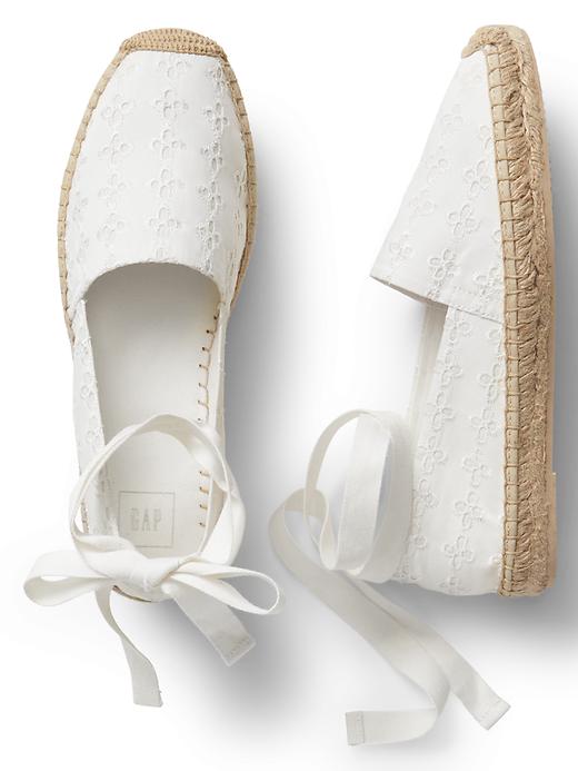 View large product image 2 of 2. Eyelet lace-up espadrilles