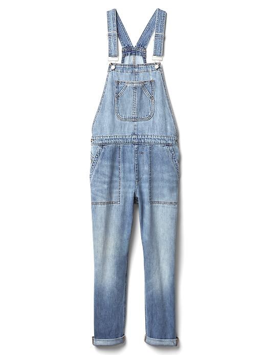 Image number 5 showing, Slouchy crop denim overalls