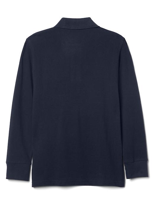 2 of 8 showing, with the color true indigo of product Uniform Long Sleeve Polo Shirt