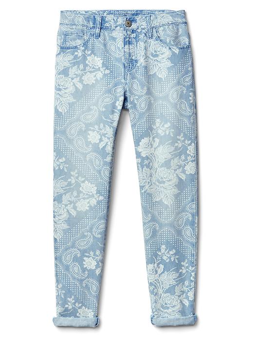2 of 8 showing, with the color denim of product Bandana print girlfriend jeans