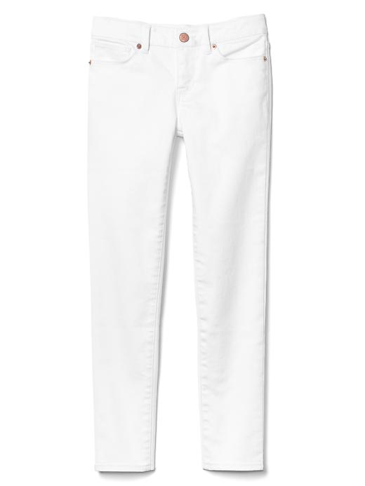 2 of 8 showing, with the color white denim of product Kids Stain-Resistant Super Skinny Jeans with Fantastiflex