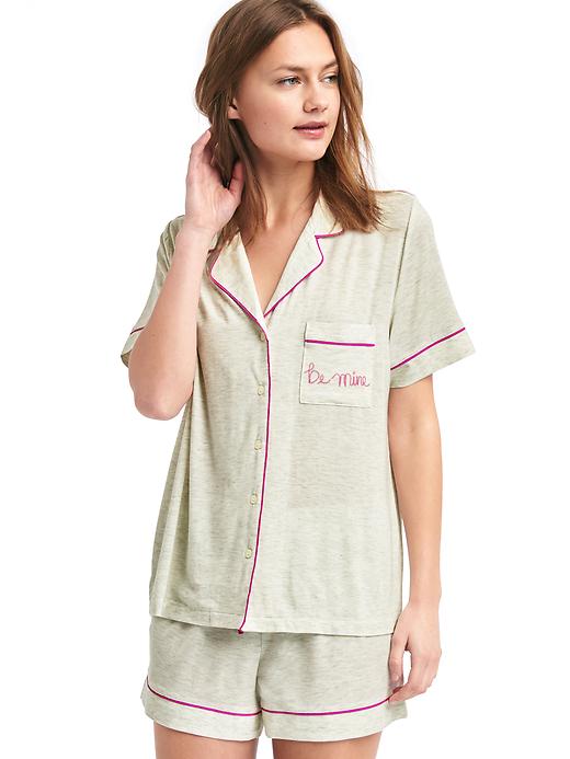 1 of 8 showing, with the color lt white heather of product Modal PJ set