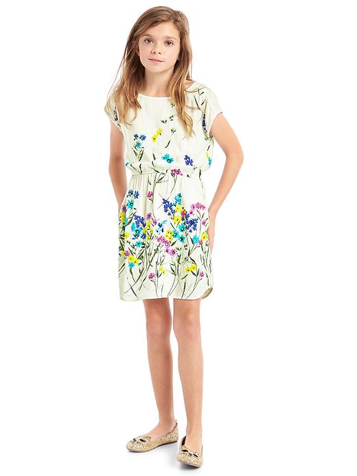 1 of 8 showing, with the color pink floral of product Print easy dress