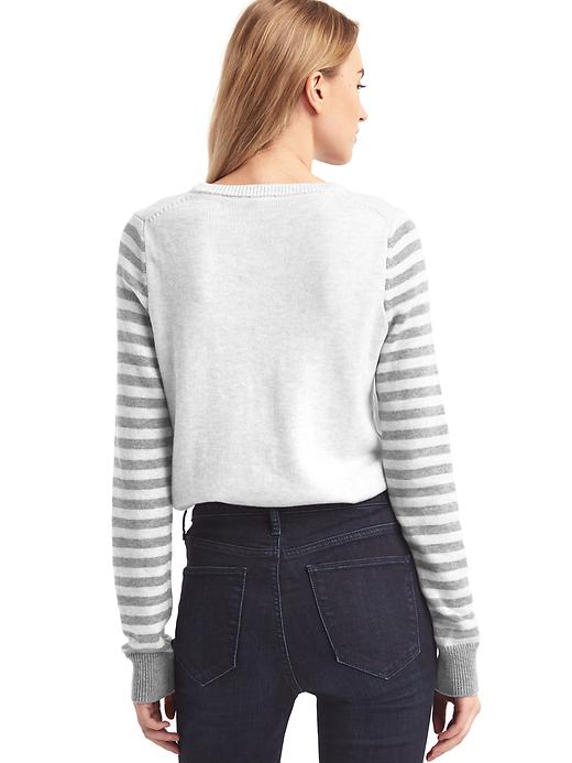 Image number 2 showing, Love intarsia crewneck sweater