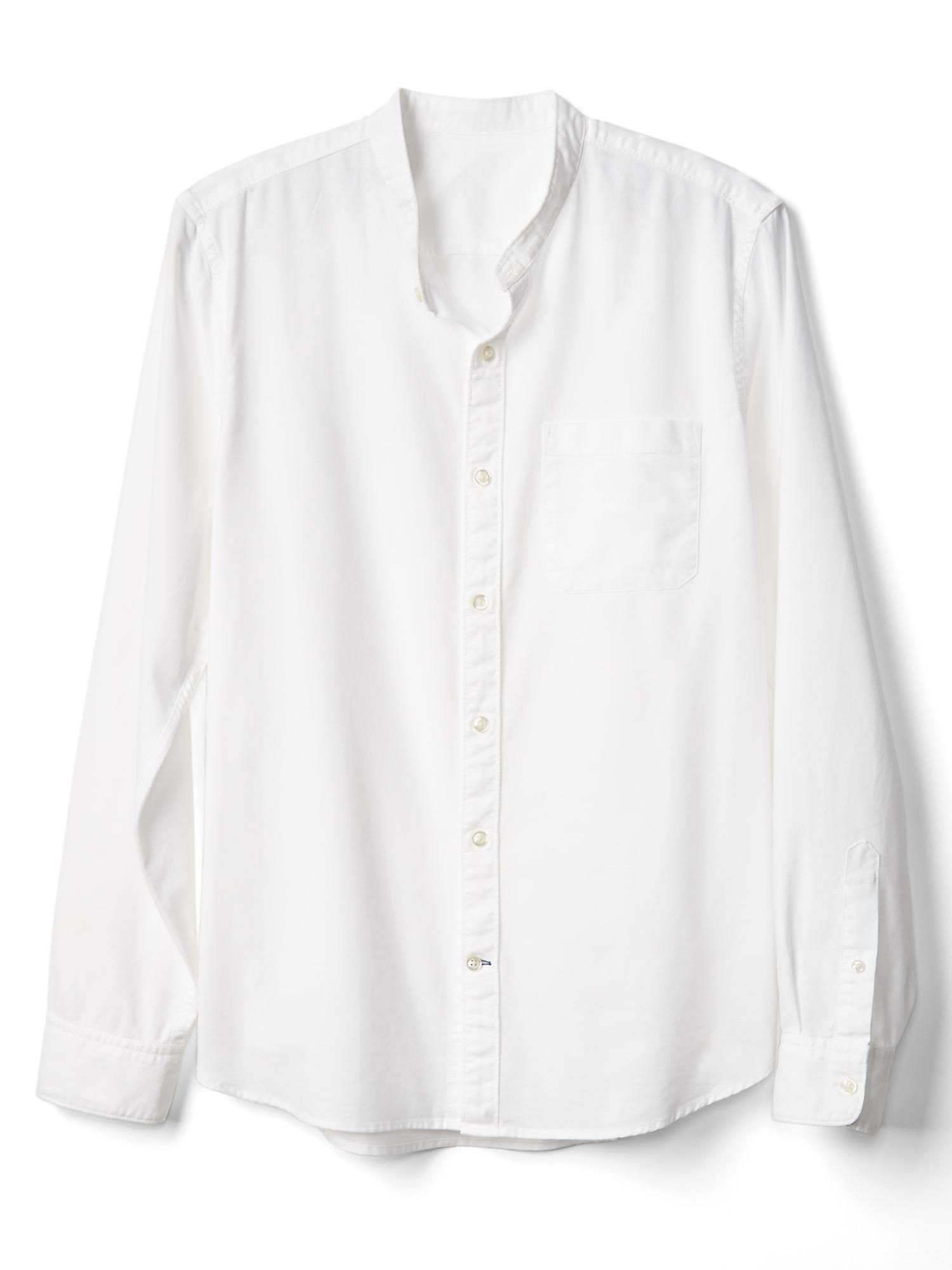 Oxford band collar slim fit shirt Gap