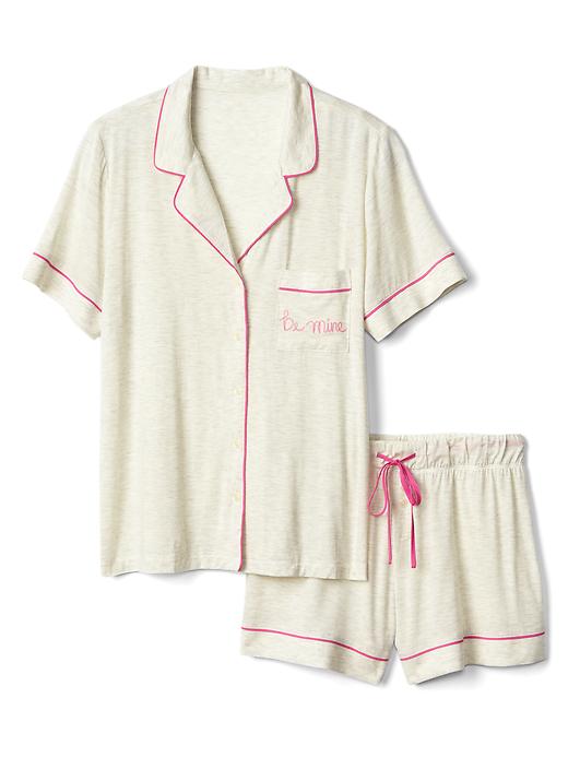 2 of 8 showing, with the color lt white heather of product Modal PJ set