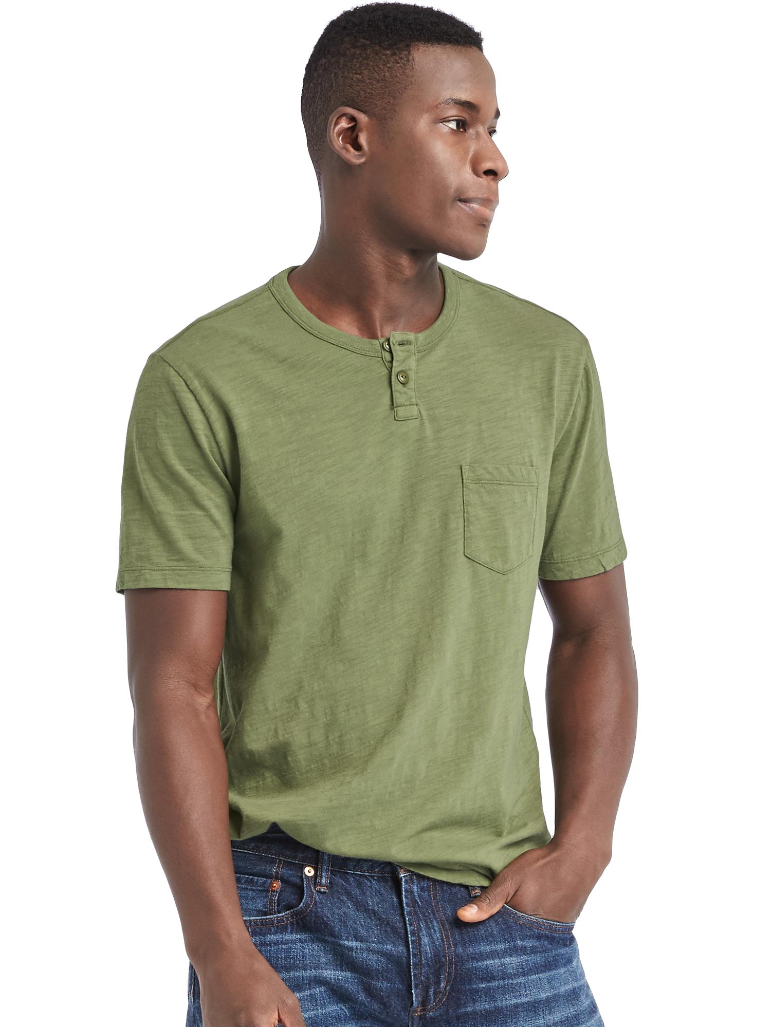 Slub jersey pocket henley Gap