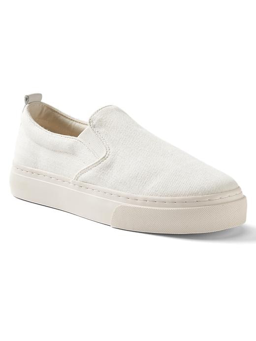 Image number 1 showing, Denim slip-on sneakers