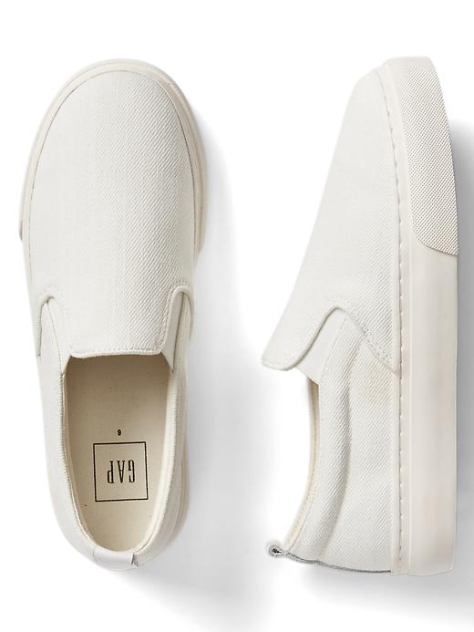 2 of 8 showing, with the color white of product Denim slip-on sneakers