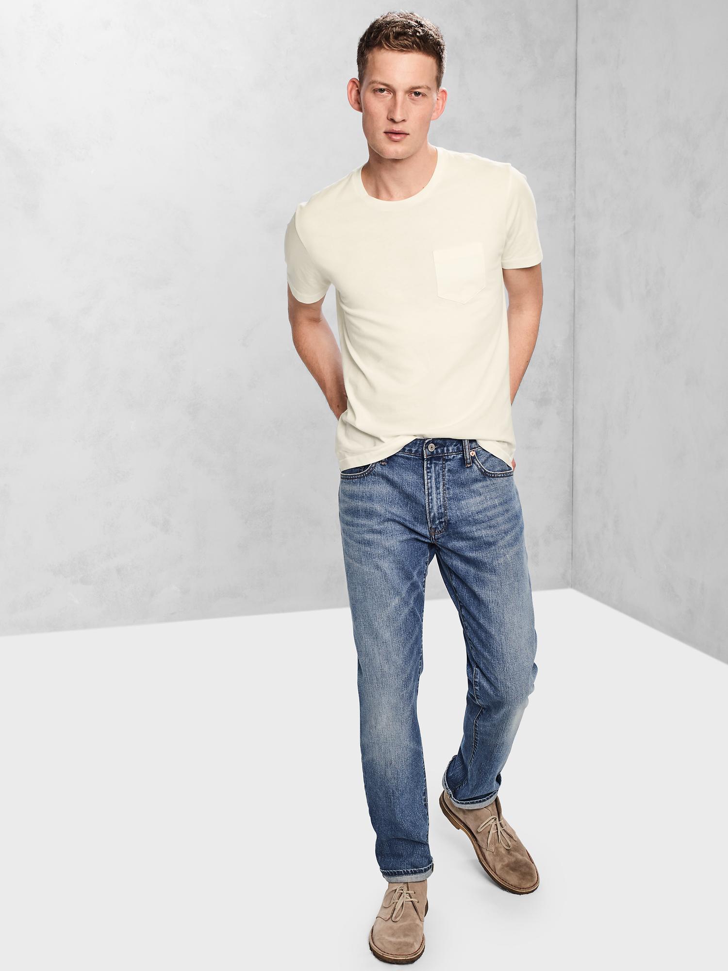 Gap Denim Jeans Slim Straight Washwell Jeans GapFlex Soft Resin