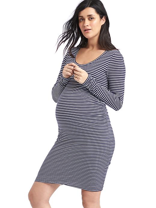 Image number 5 showing, Maternity Long Sleeve T-Shirt Dress