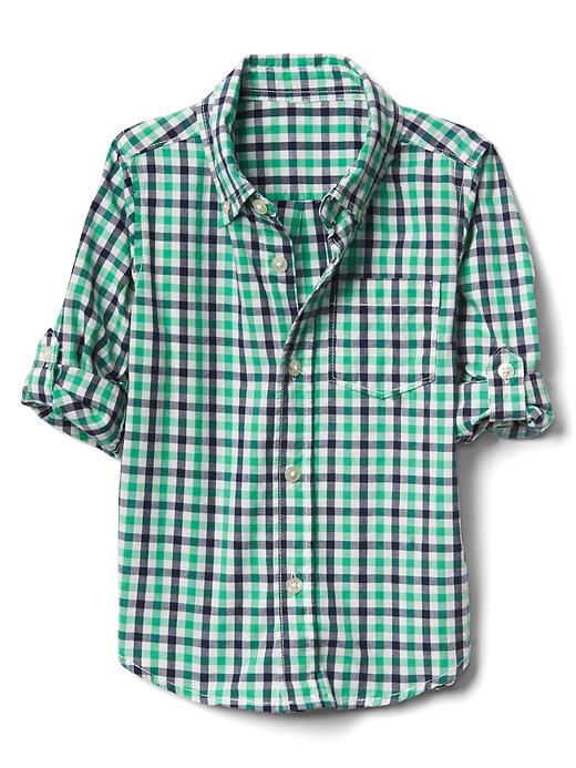 Check button-down convertible shirt | Gap