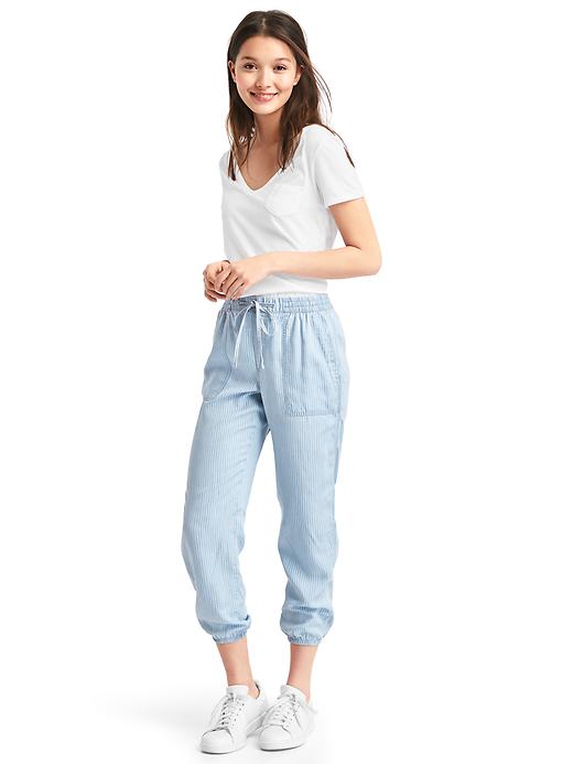 Image number 3 showing, TENCEL&#153 railroad stripe utility joggers