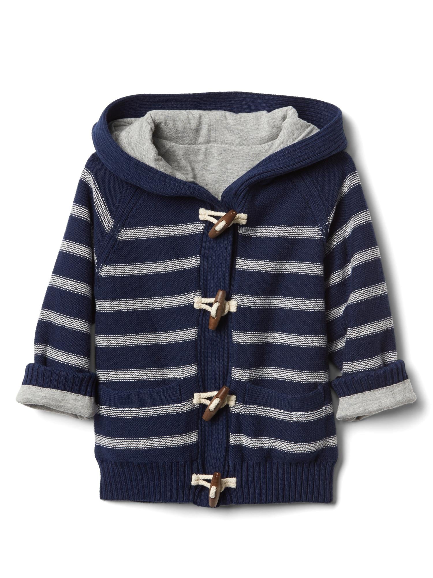 Stripe lined toggled sweater | Gap