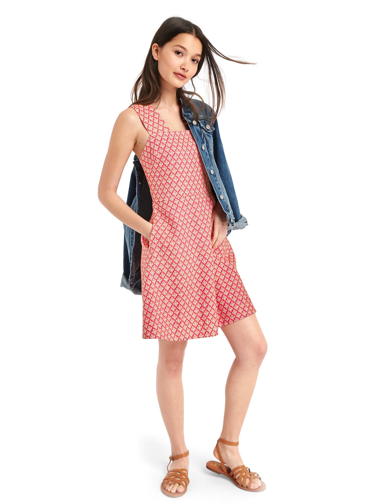 Linen fit and flare dress Gap